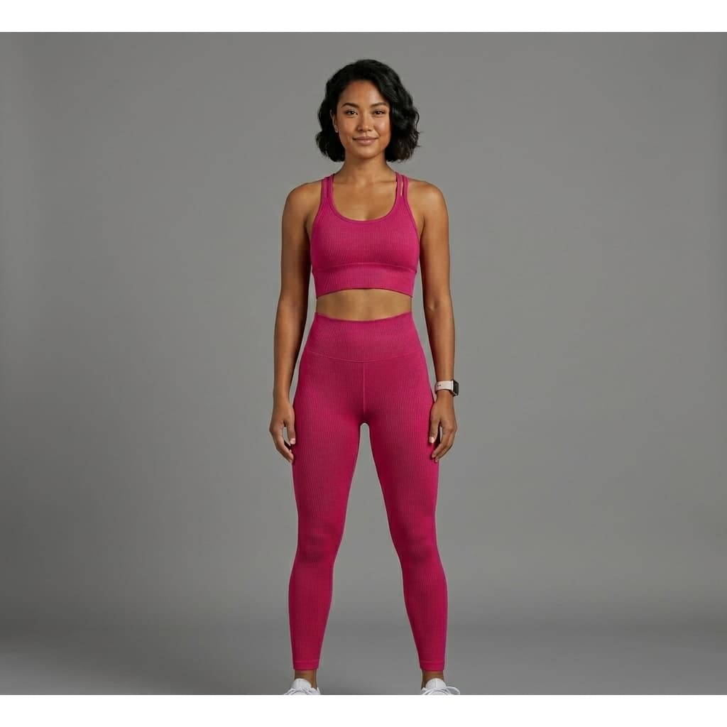 Conjunto Legging e Top Canelado Para Academia e Dia a Dia