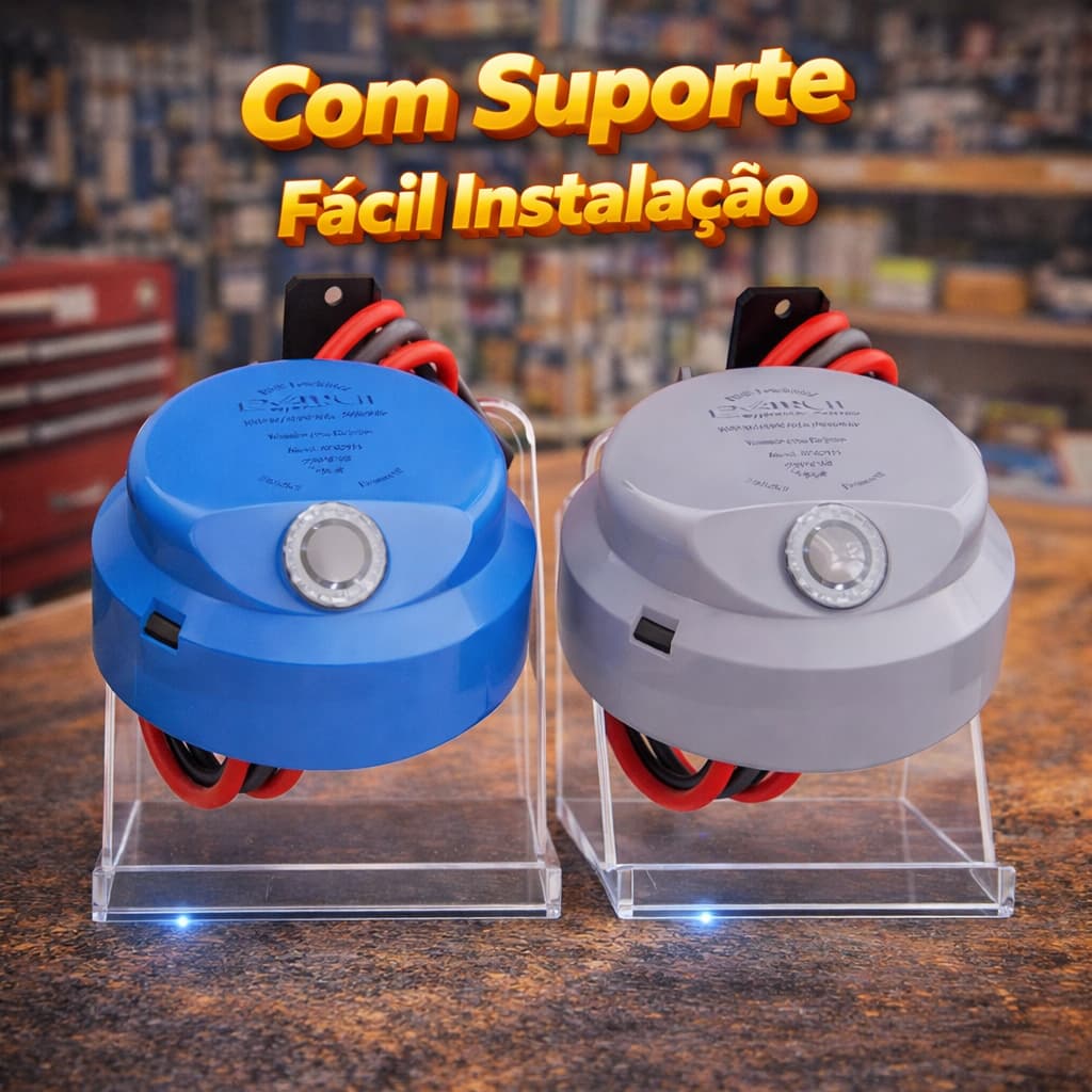 Relé Fotocélula Tri Facil Exatron FCR1TF Fotocontrolador Acendimento Automatico
