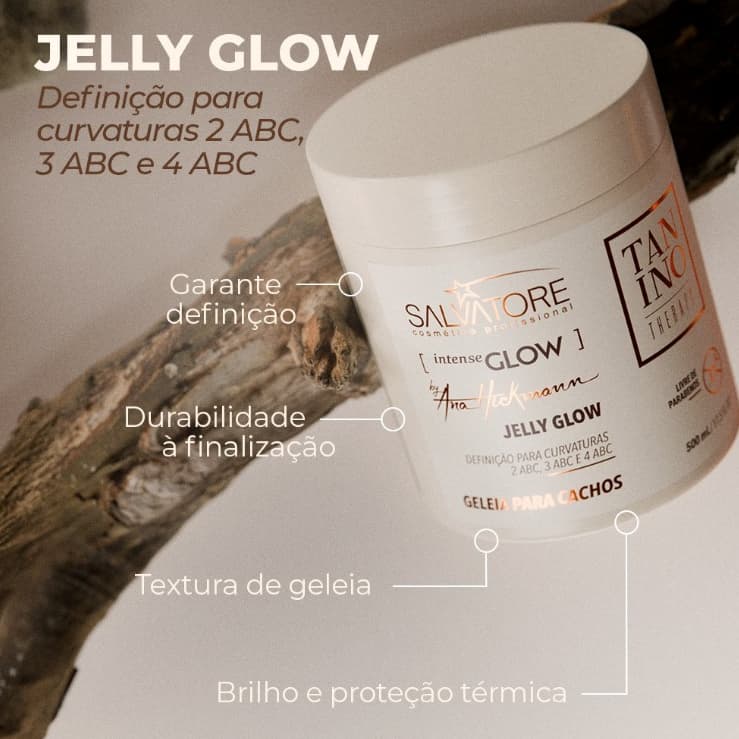 Geleia Modeladora Cachos 500ml Salvatore Jelly Glow Definição Forte Sem Frizz Efeito Natural