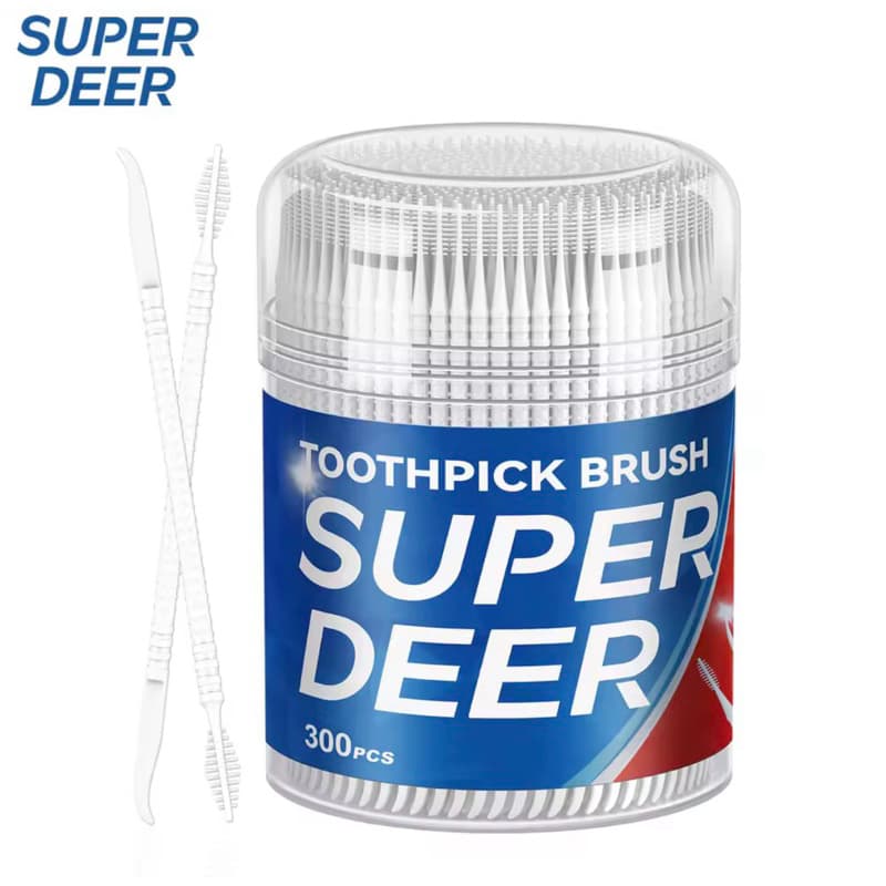 300 Un Escova Interdental com Palito | Limpeza Profunda Dental | Fio Dental Alternativo | Higiene Bucal Portátil