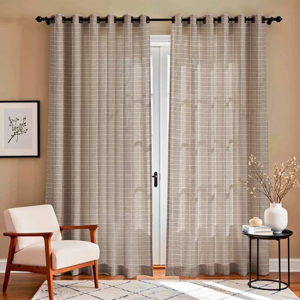Cortina Ilhós Colonial 2,80x1,80 Para Varão Moderna Luxo Sala Quarto
