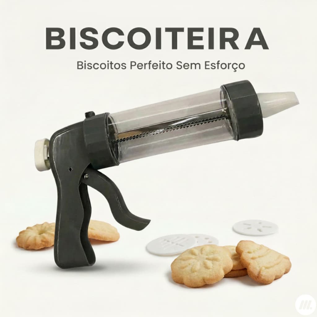 Biscoiteira Hercules Prensa de Biscoitos 20 Discos Inox Confeitaria Caseira Fácil e Rápida