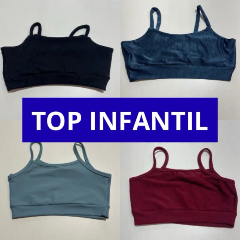 Top infantil kit escolar poliamida zero transparência 6 a 12 anos sortidos