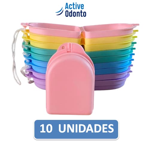 Caixa Estojo Aparelho Ortodôntico Móvel / Moldeiras - Modelo L - Kit 10 Unds.
