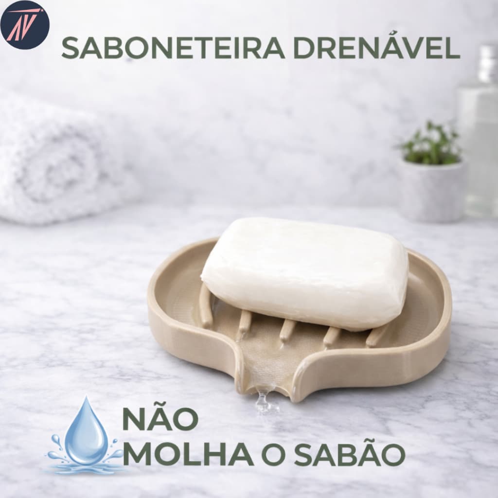 Saboneteira Drenável Banheiro Sem Furar Parede - Prática e Moderna