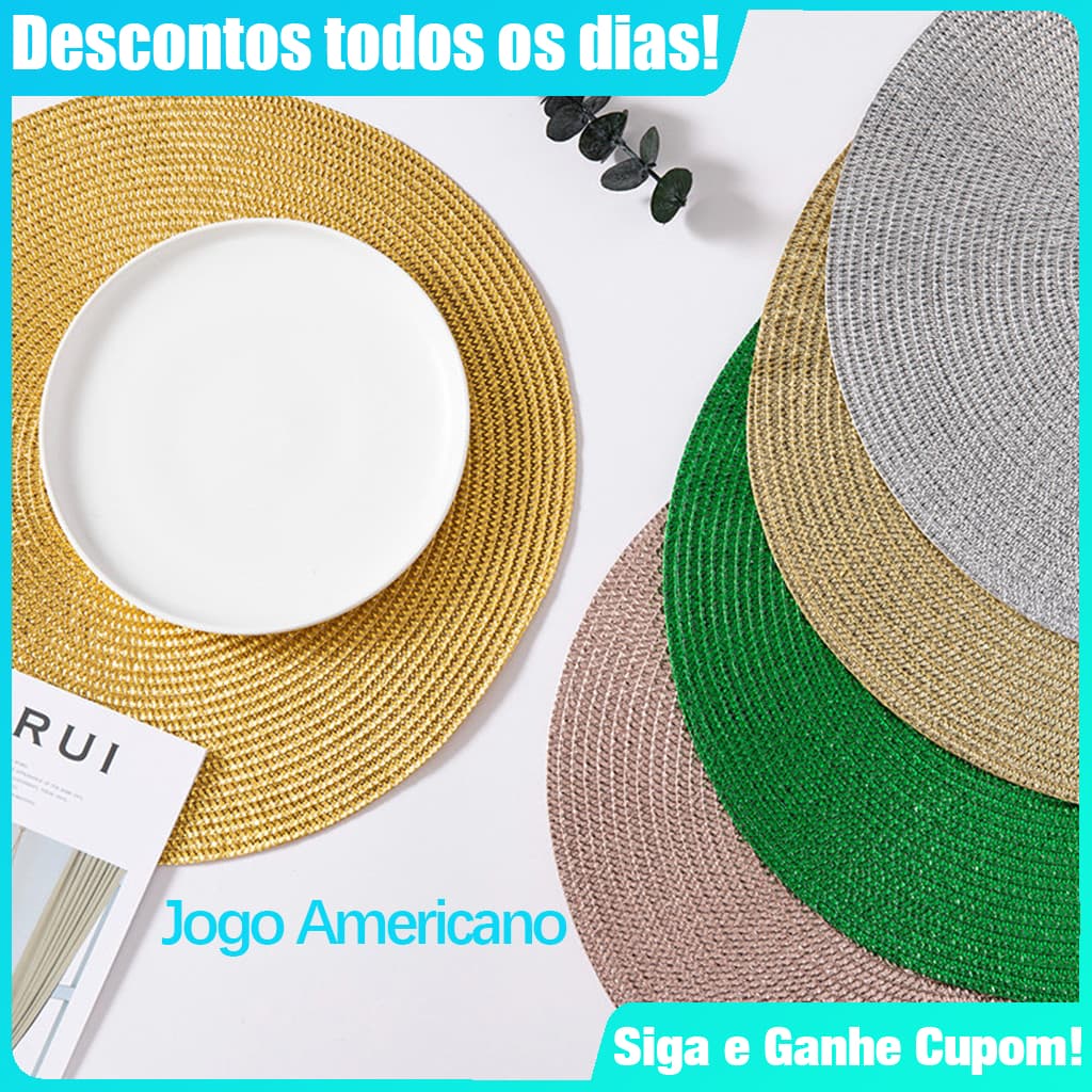 👉 Jogo Americano Redondo Impermeável para Mesa Posta