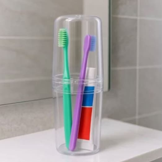 Porta Escova de Dente e Pasta Acrílico para banheiro