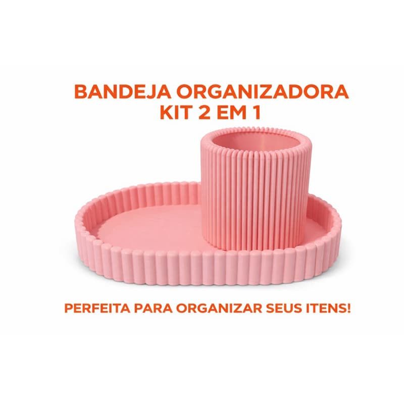 Kit Organizador Porta Maquiagem e Bandeja Multiuso Decorativa