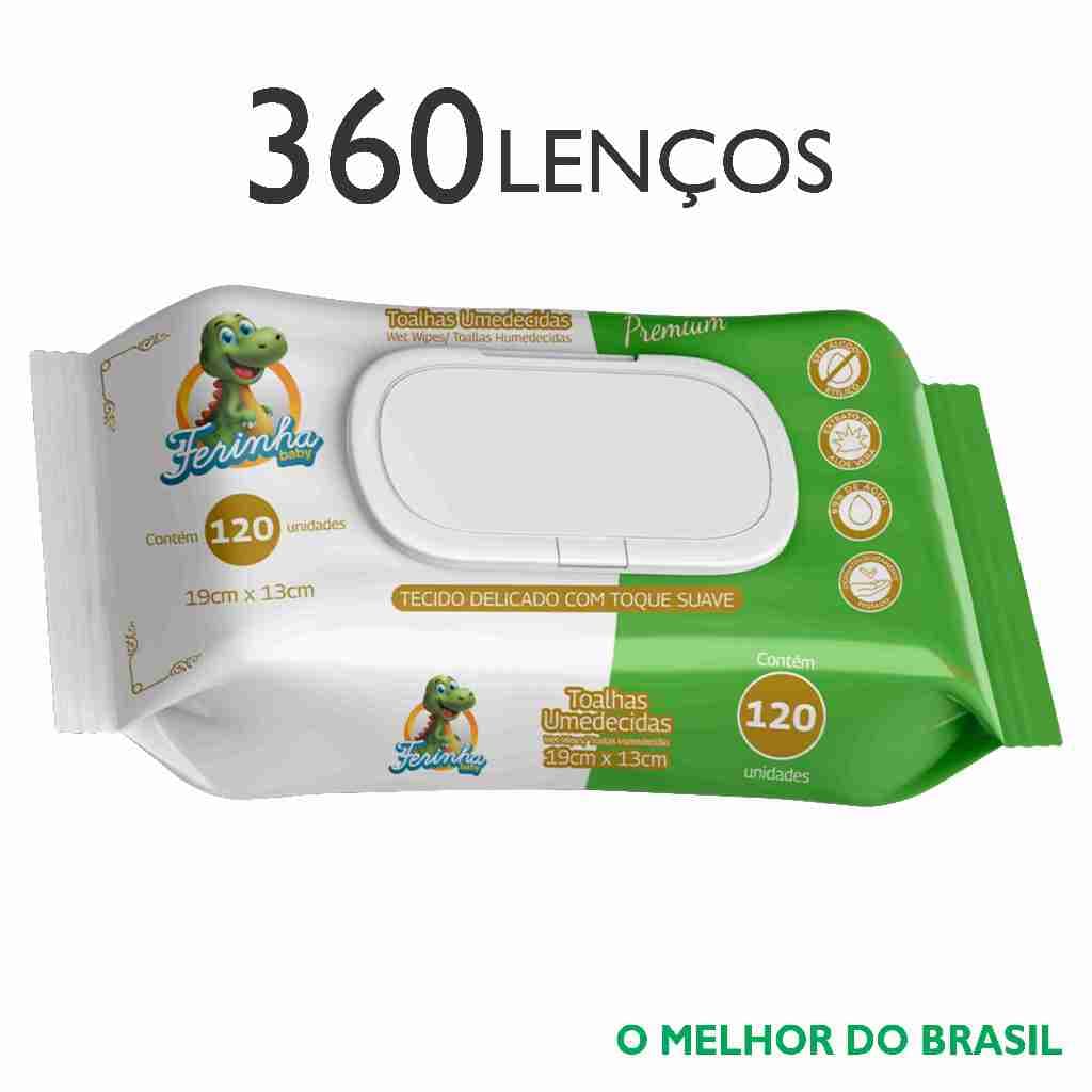 KIT 3 PACOTES DE LENÇOS UMEDECIDOS INFANTIL  COM 36O LENÇOS ATACADO