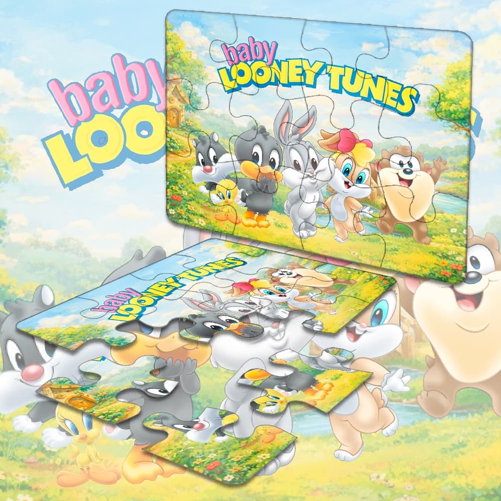 10/20/30 Kit's Lembrancinhas QUEBRA CABEÇA 12 PEÇAS  Festa Infantil Baby Looney Tunes