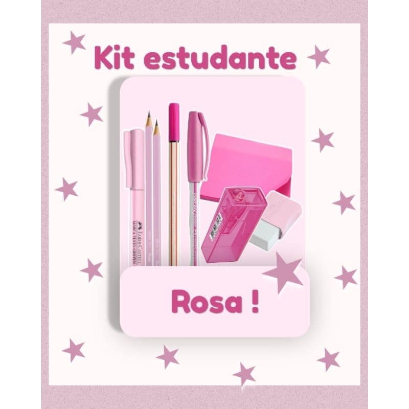 Kit de material escolar - estudante - fofo e organizado 8 itens