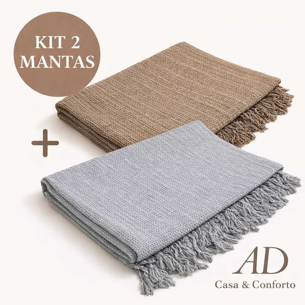 KIT 2 MANTAS IDEAL PARA SOFÁ GIGANTE 2.20 X 1.20 LUXO DECORATIVA