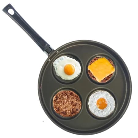 Frigideira Multiuso 4 em 1 Divisorias Antiaderente 1,5 L Ovos Omeletes Hamburguer Ceramica Cereja