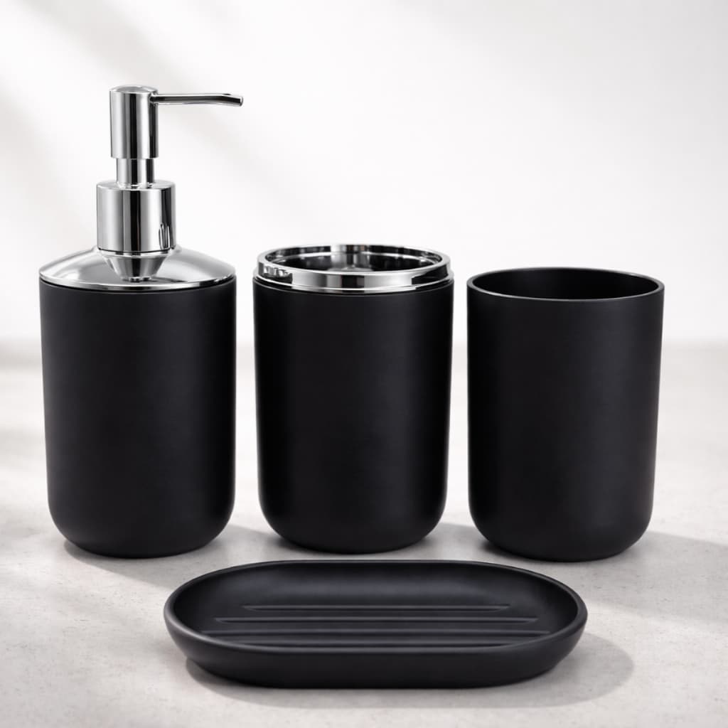 Kit de Acessórios para Banheiro e Lavabo 4 Peças Banheiro Organizado e Elegante