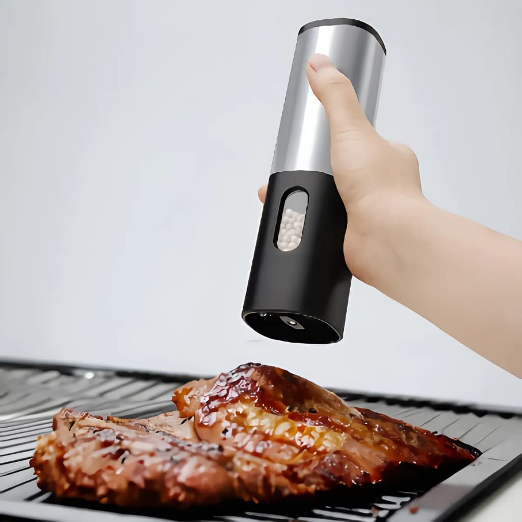 Moedor de Pimenta Elétrico Moinho ABS Aço Aspereza Ajustável Automático