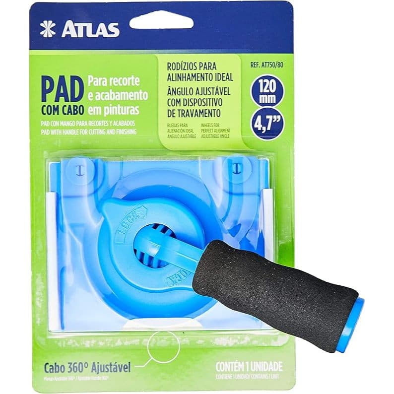 Pad de Pintura com Cabo Ajustável 360° 120mm – Acabamento Profissional Sem Fitas Corte Preciso