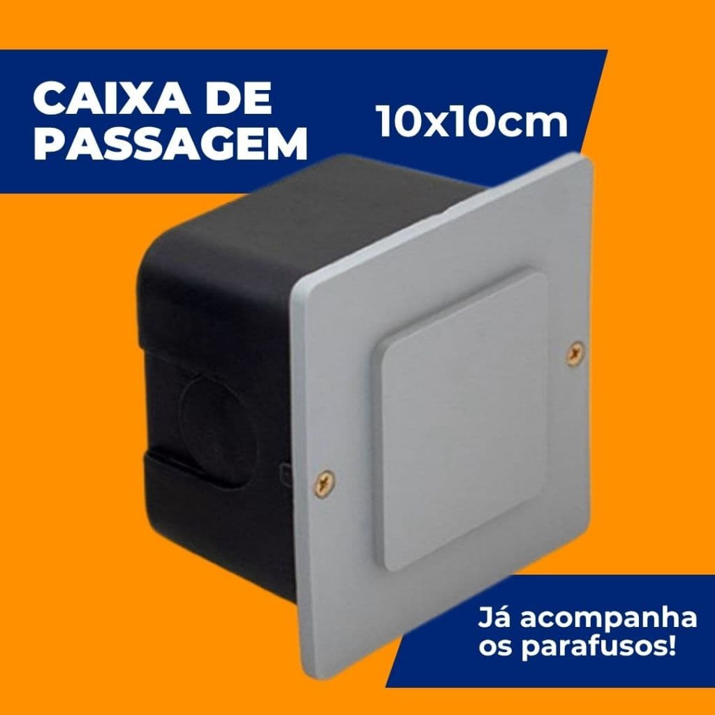 Caixa De Passagem Elétrica 10x10cm Organizador De Fios PVC Reforçado Embutir