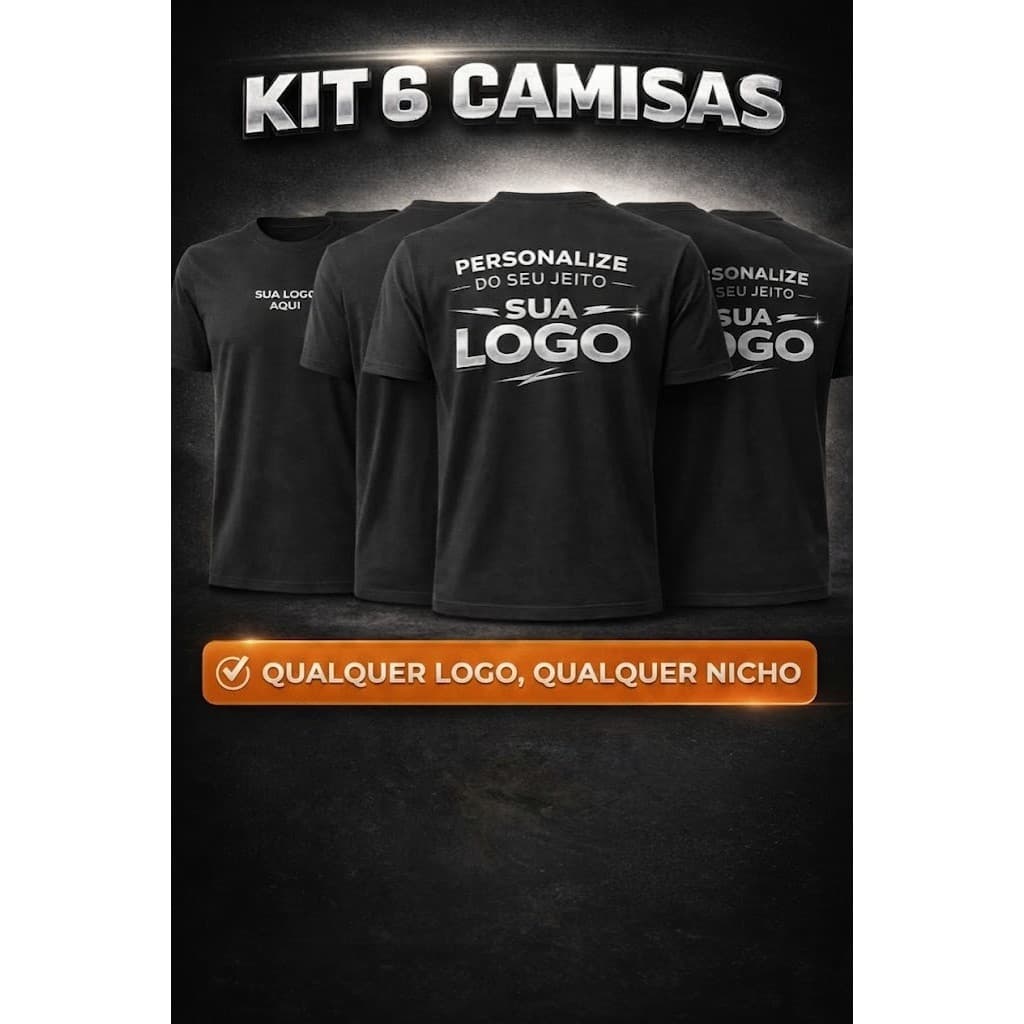 Kit 6 Camisas Camisetas Personalizadas Conjunto Casal Sua Logo Aqui 100% Algodão