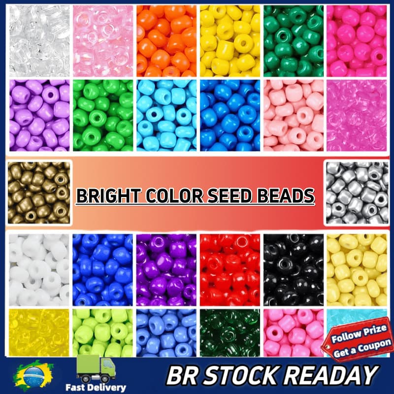 ✅[BR Seller] 4MM Miçanga Pacote Tipo Jablonex Perolizado 450g - Aproximadamente 4,500 Peças