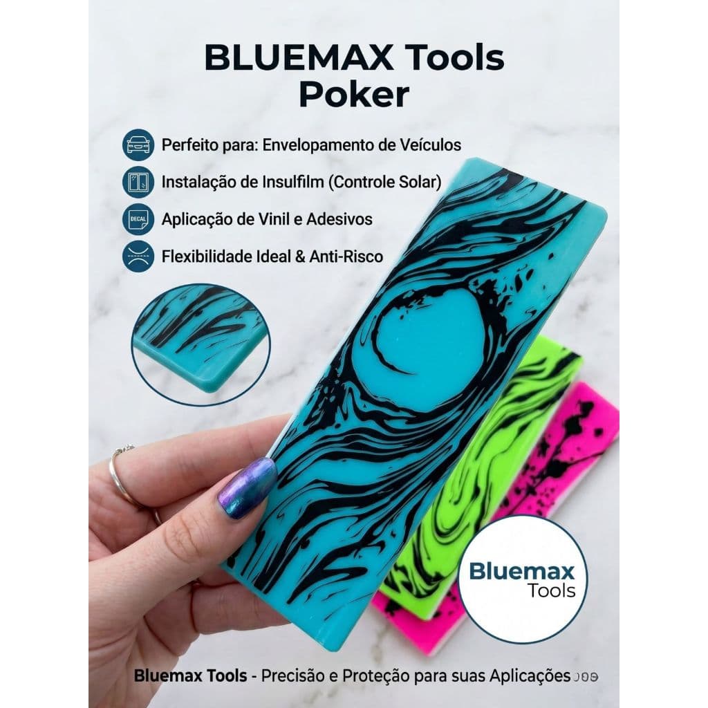 Espátula Silicone Poker Tool Azul Padrão Bluemax Original