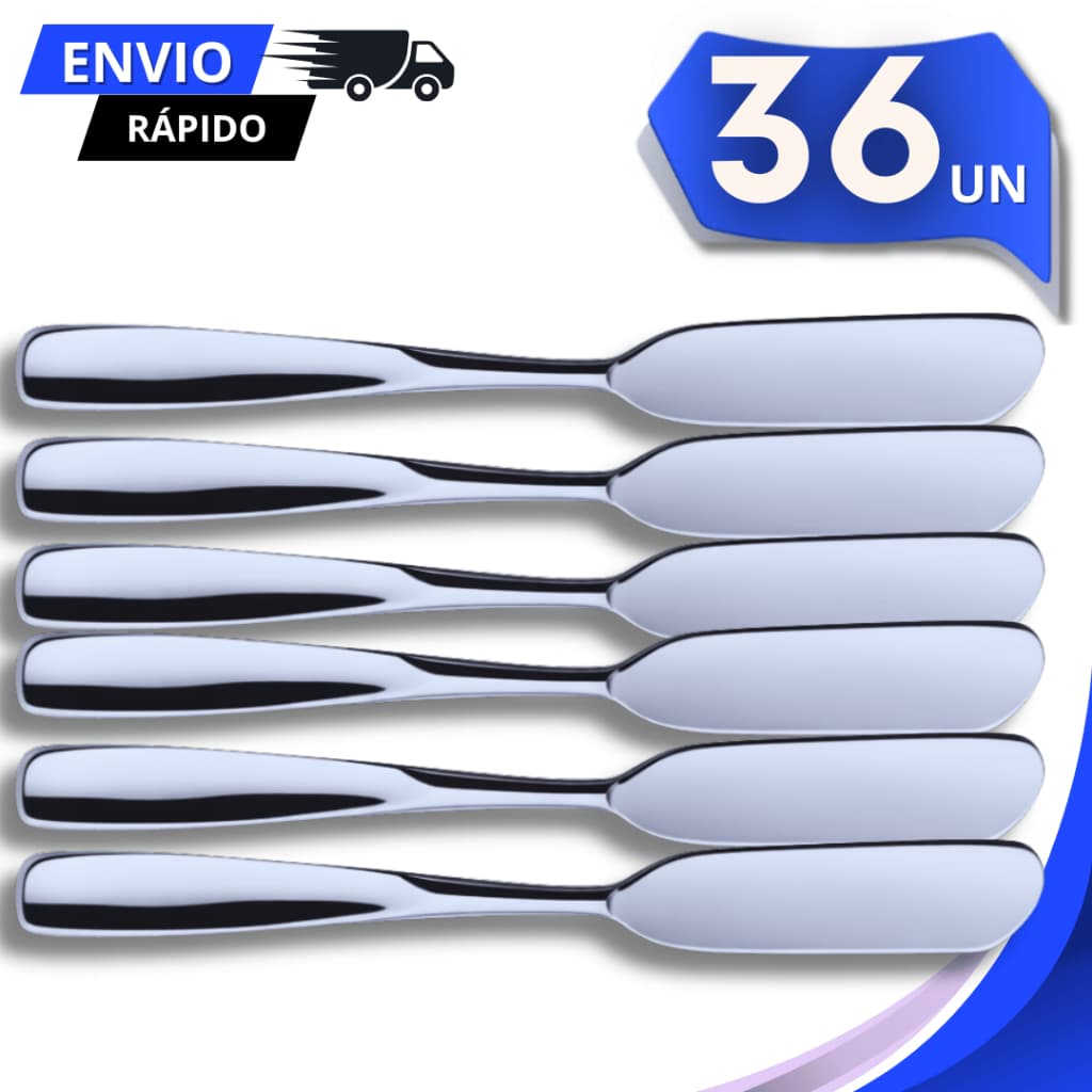Jogo Espátula Para Manteiga Aço Inox Patê Geleia Requeijão Casa Cozinha Padaria Buffet Utensílio
