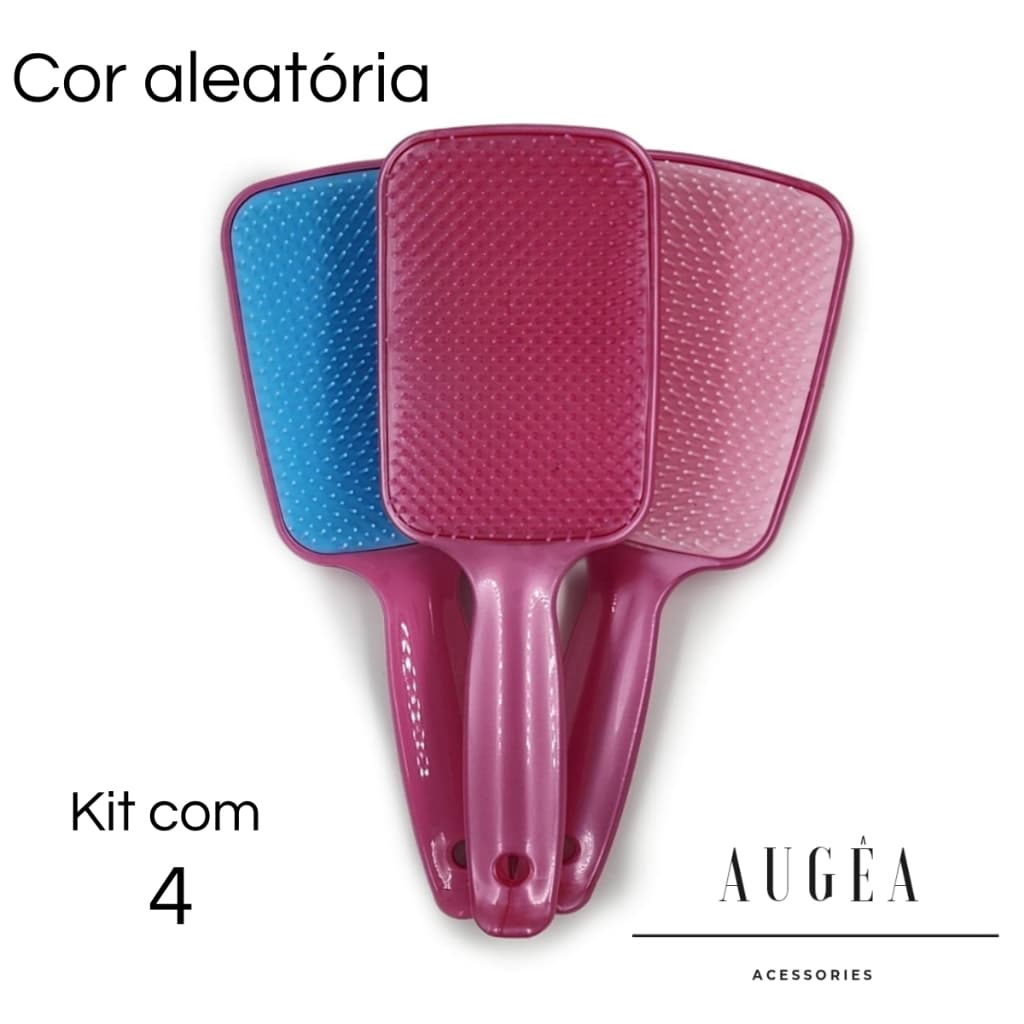 4 Escovas de Cabelo Raquete Flex Desembaraçadora Mágica