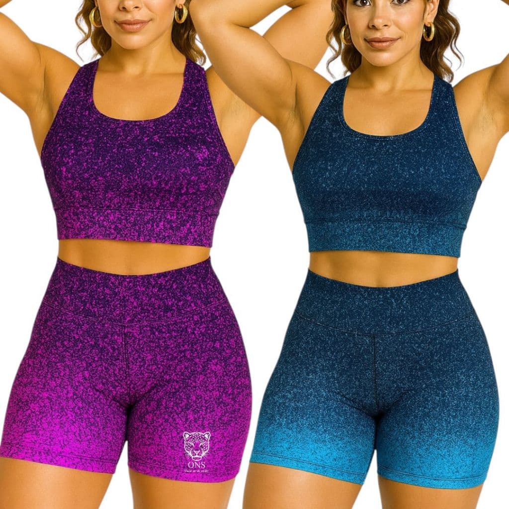 Kit 2 Shorts Fitness Degradê Roupa Academia Feminina Fitness Ioga Treino Corrida