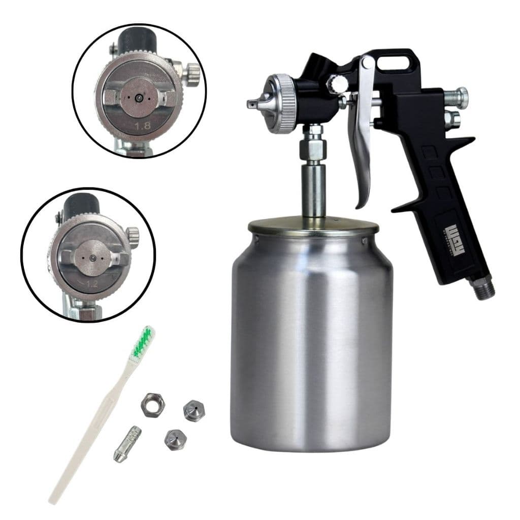 Pistola Pintura Sucção Copo 1000ml 3 Bicos 1,2 / 1,5 / 1,8mm
