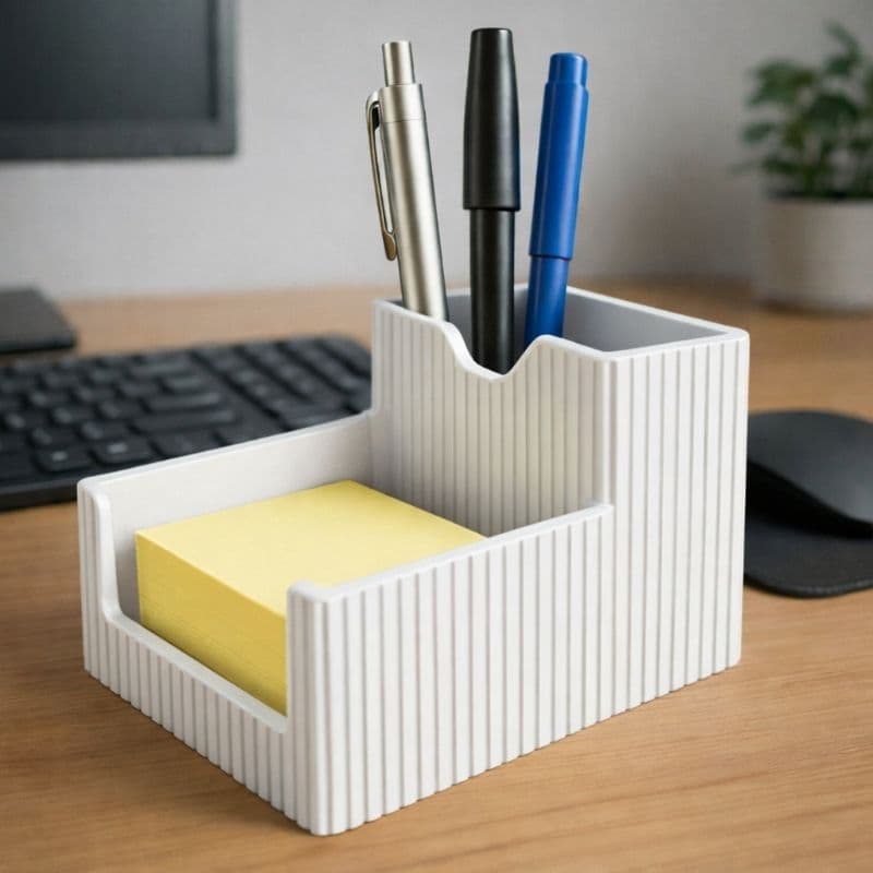 Kit 3 Organizadores de Mesa Porta Canetas e Post-it | Suporte Escritório Moderno Compacto
