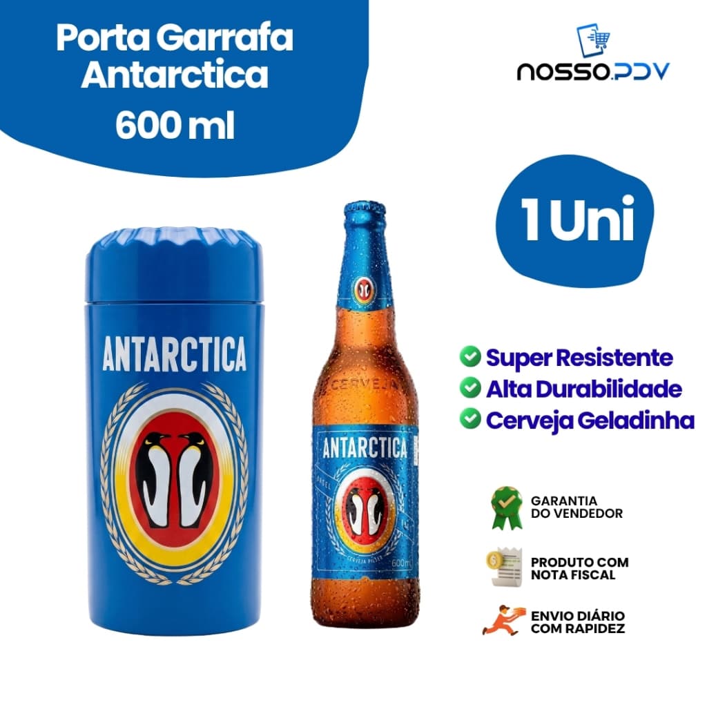 Porta Garrafa Térmico Para Cerveja Garrafa 600 ML Antarctica Parede Dupla Alta Qualidade Envio Rápido