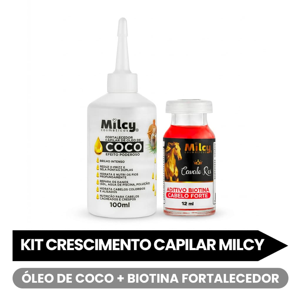 Kit Fortalecimento Capilar Crescimento Bomba 100ml + Ampola Biotina 12ml Anti Queda Hidratação