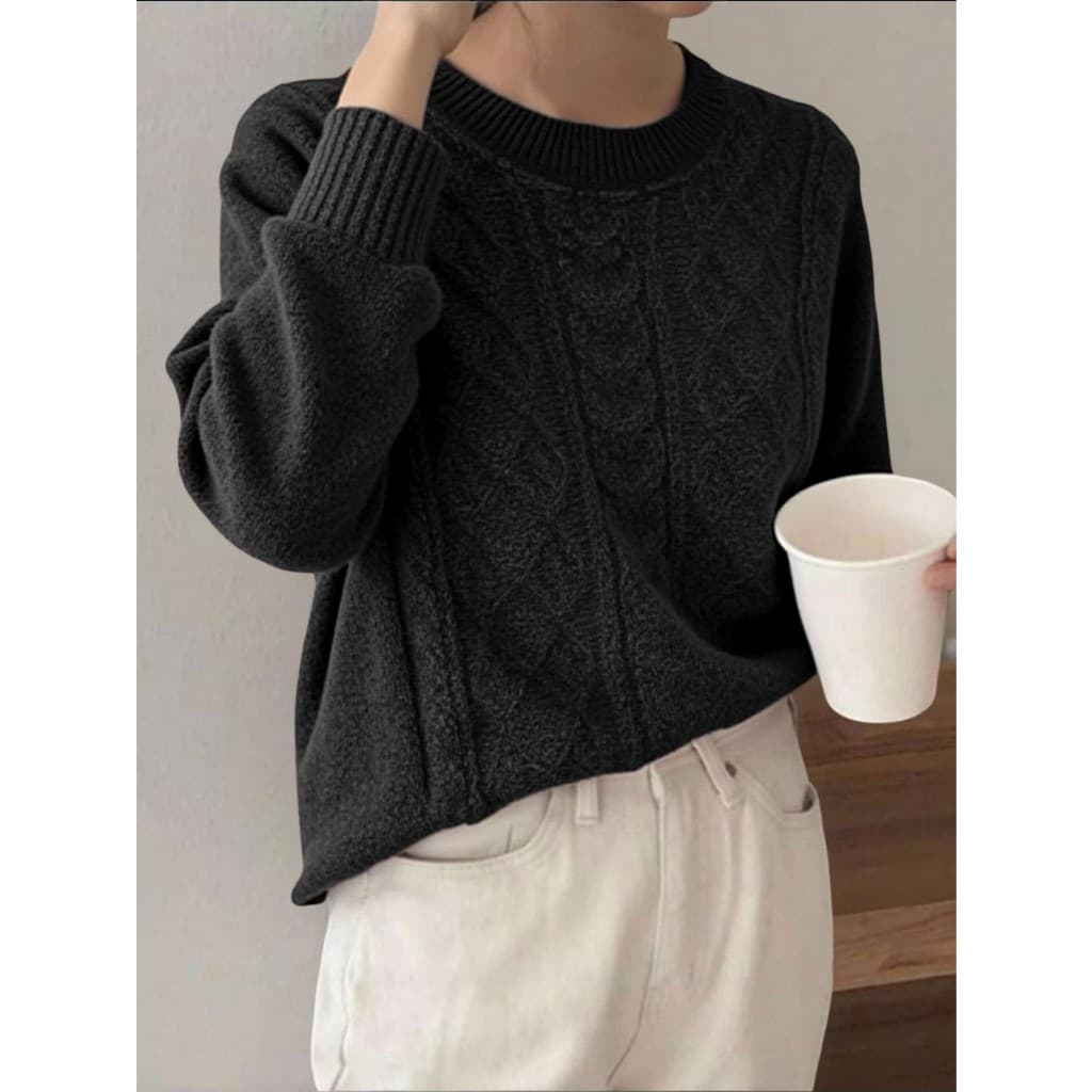 Blusa Mohair (angorá) Blusa Manga Longa Feminina Grosso Estampada Lisa Feriado Férias Escritório Diário Outuno Inverno