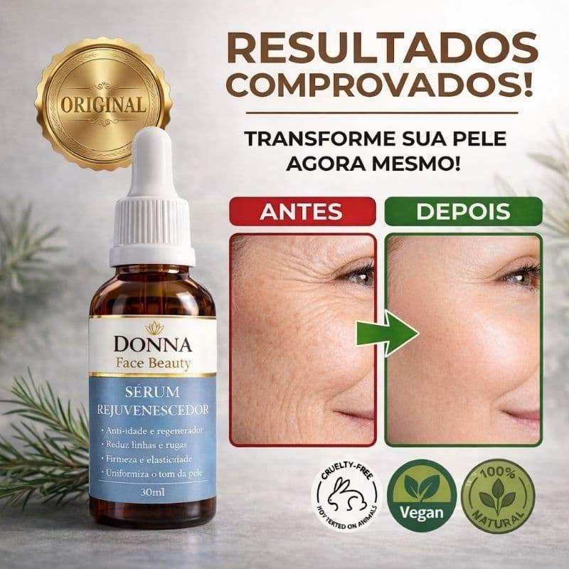 SÉRUM REJUVENCEDOR FACE BEAUTY 30ml – Reduz Rugas e Uniformiza a Pele | 100% Natural