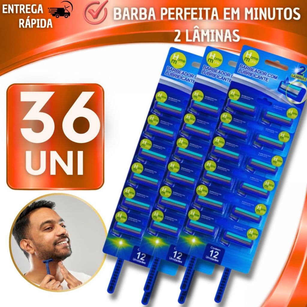 Aparelho de Barbear Descartável com Lâminas de Alta Qualidade Descartável é ideal para quem busca um barbear rápido