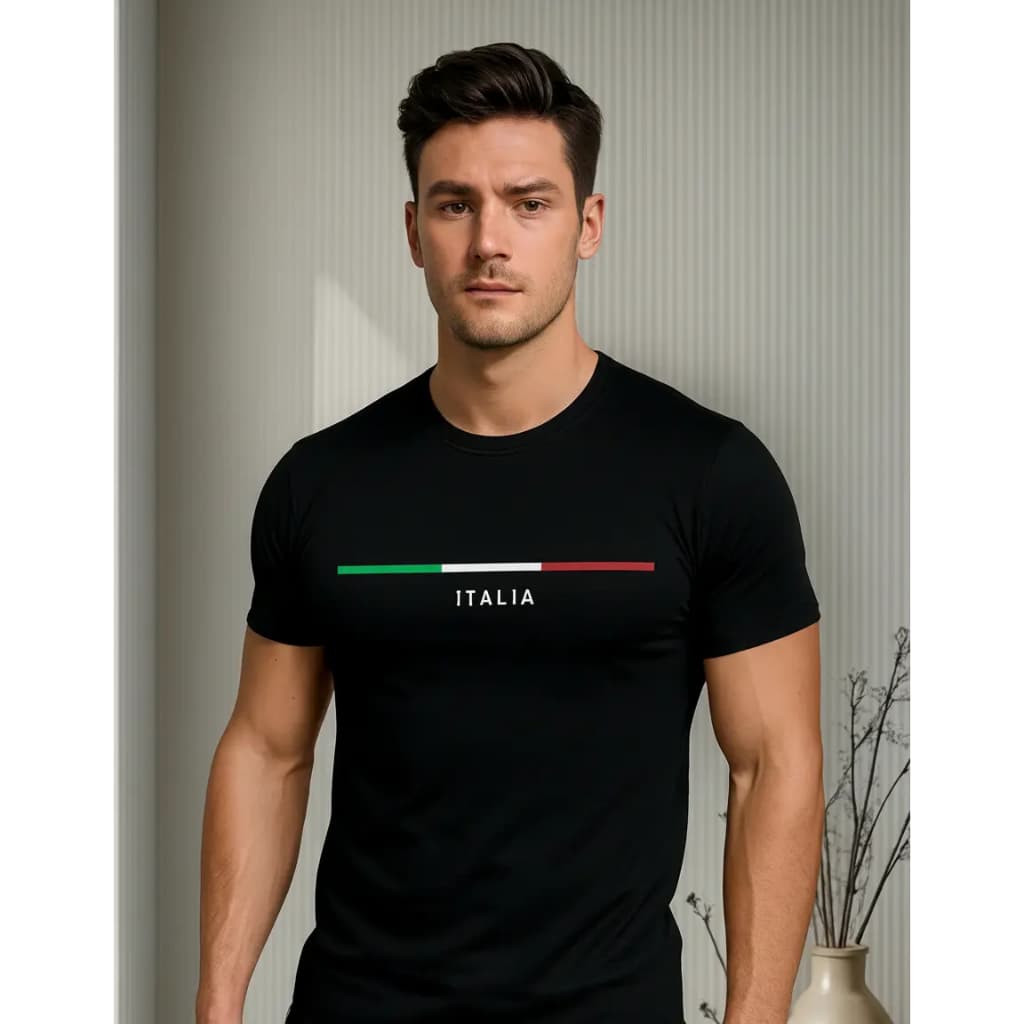 Camiseta Casual 100% algodão Premium Italia