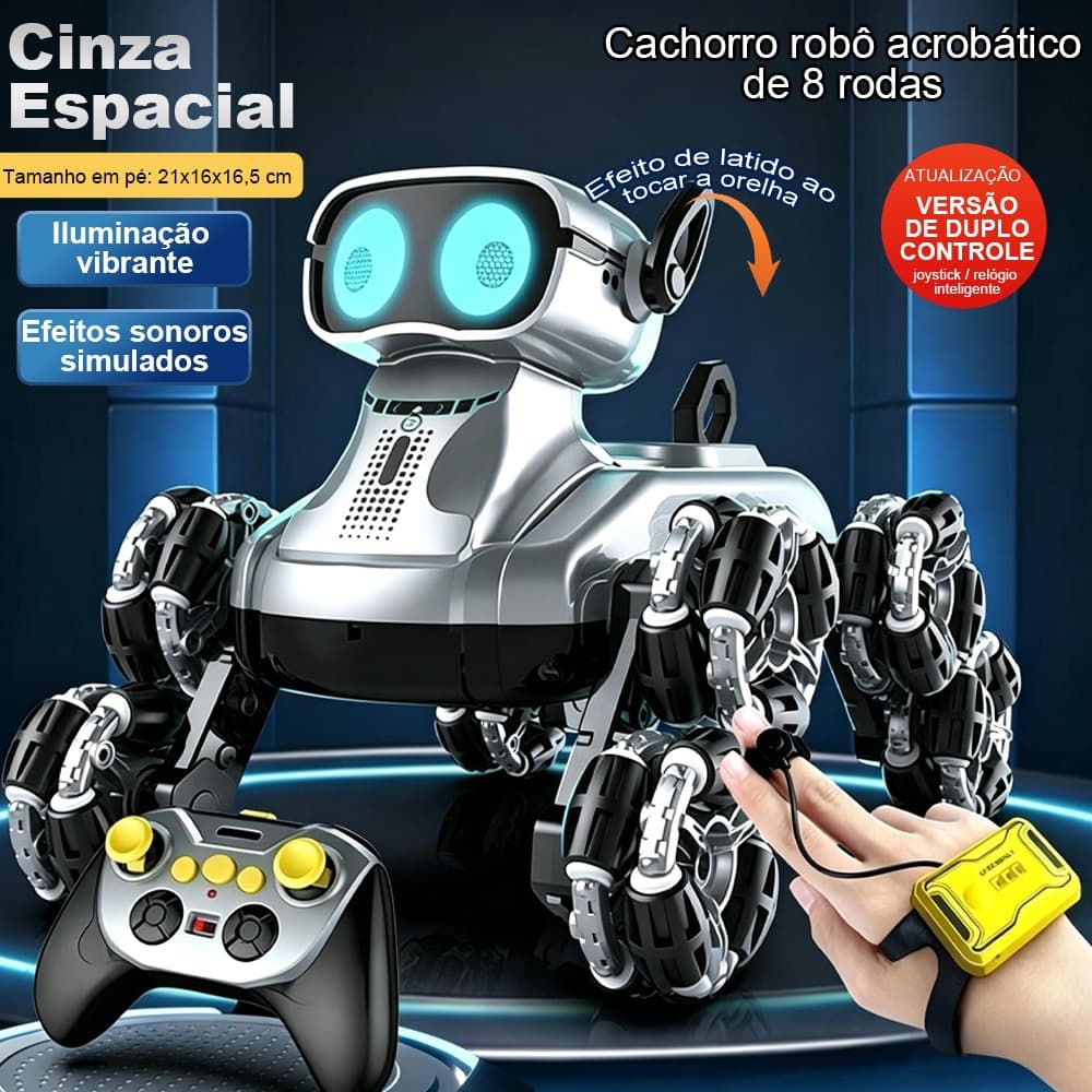 Brinquedo Robótico Inteligente De Cães Com Controle Remoto E Sensor De Mão