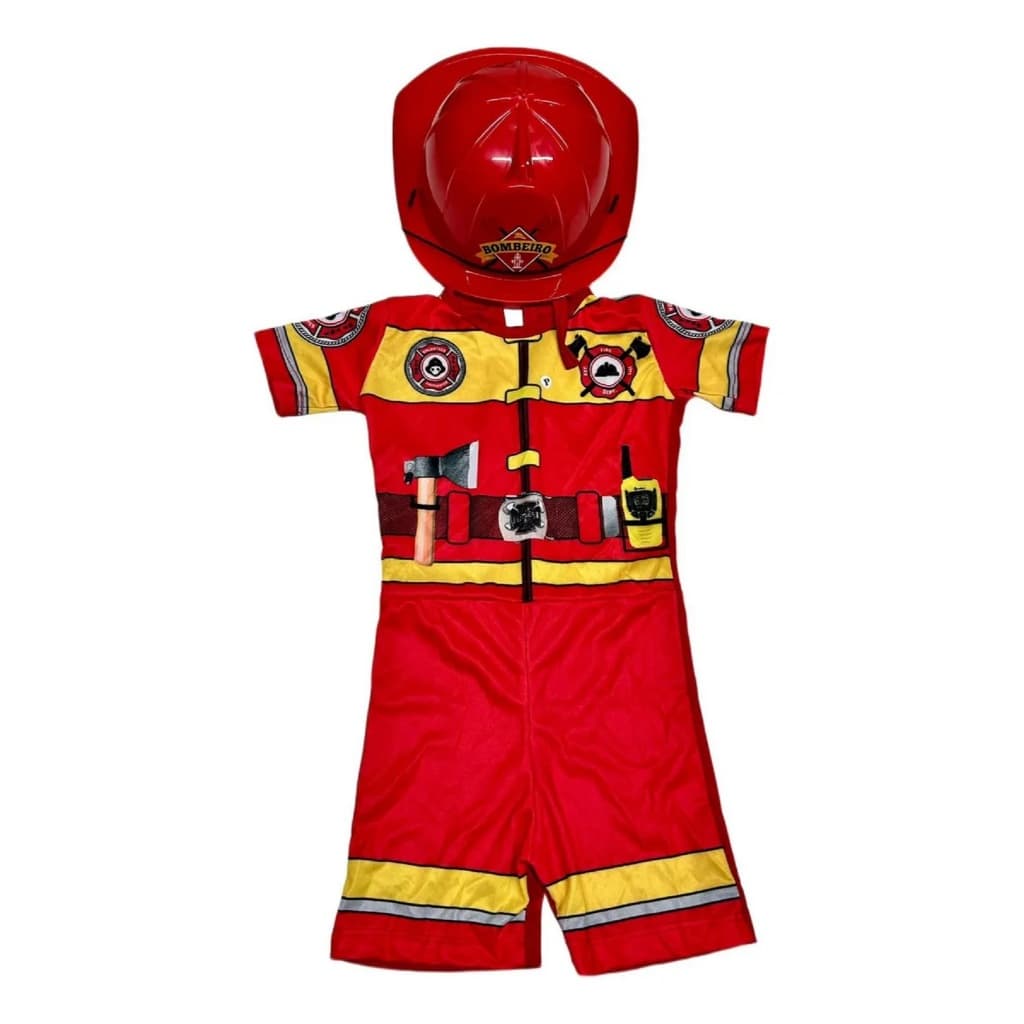 Fantasia Infantil Profissões Policia officer Bombeiro Fireman Uniforme
