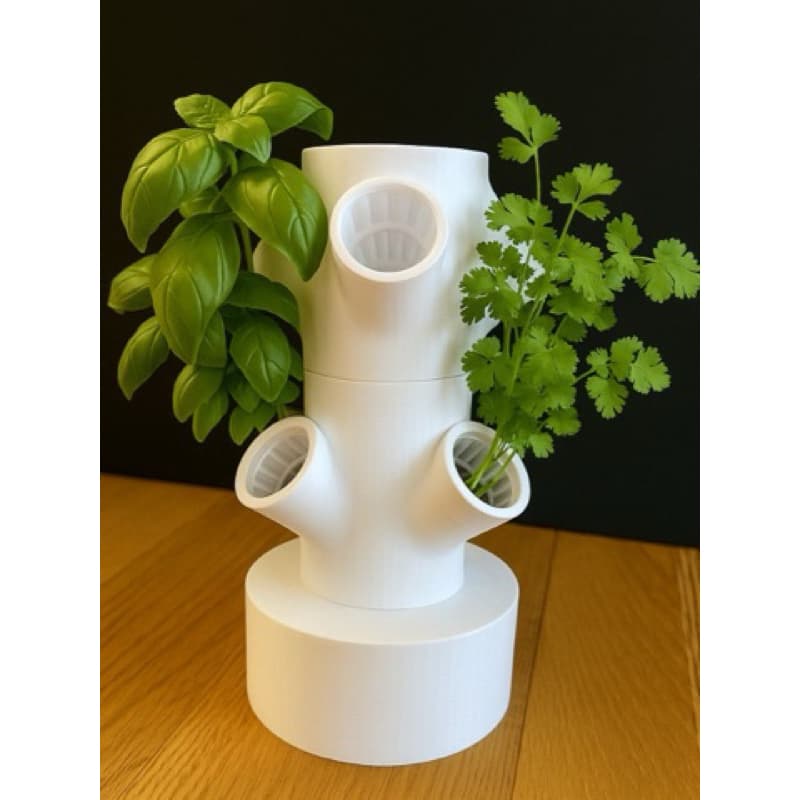 Horta Hidropônica de Mesa Vertical | Vaso Autoirrigável para Temperos | Jardim Compacto para Cozinha