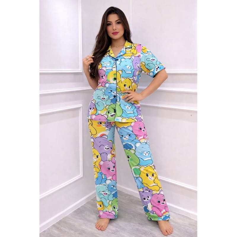 Pijama de calça Americano babydoll bts ursinhos femenino adulto