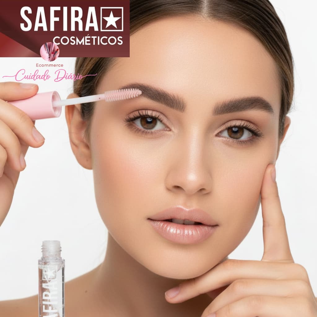 Máscara em gel incolor para sobrancelha transparente SAFIRA