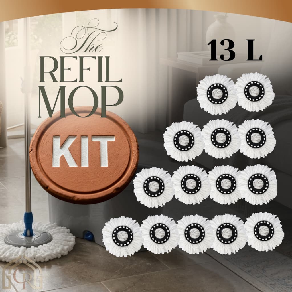 kit Refil Mop Giratório 360 13 litros Microfibra 2 3 4 5 Unidades Universal Alta Absorção Limpeza o
