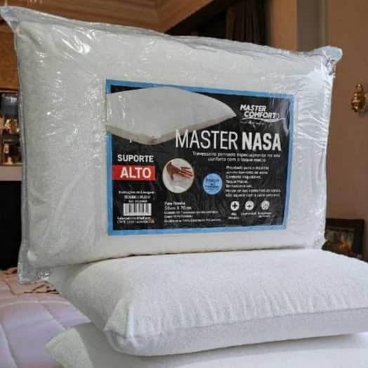 TRAVESSEIRO NASA MASTER VISCOELASTICO 15cm ou 10cm ALTURA ANTIALÉRGICO CONFORTÁVEL