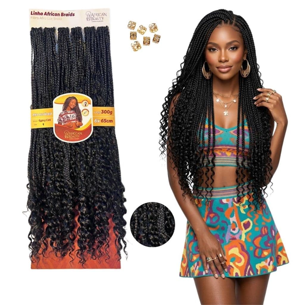 Cabelo Gypsy Curl Trançado Pronto Para Colocação Crochet Braid 320gr 60cm African Beauty