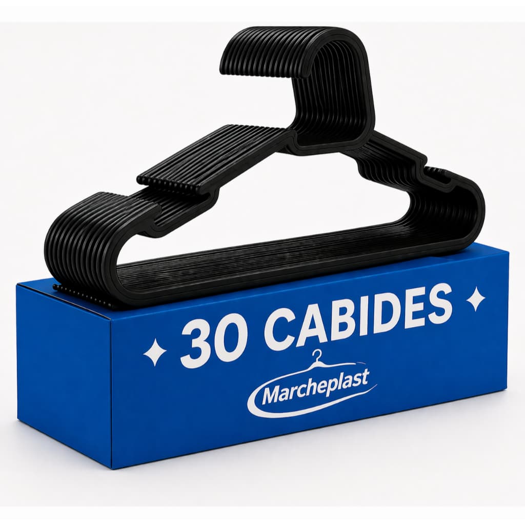 Cabide Adulto Preto Organizador Roupa Kit 30 Unidades