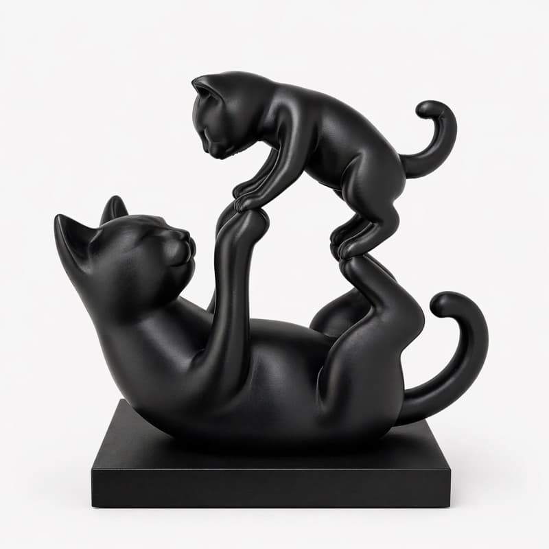 Escultura Gato Decorativo Moderno Minimalista Enfeite Sala Quarto Presente Criativo