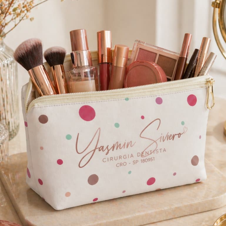 Kit 10 Necessaire Slim Personalizada Com Nome Cores Ideal Para Lembrança
