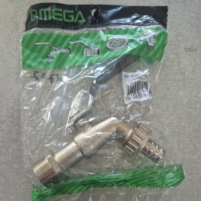 Torneira esfera jardim metal c/bico 3/4 polegada uso geral
