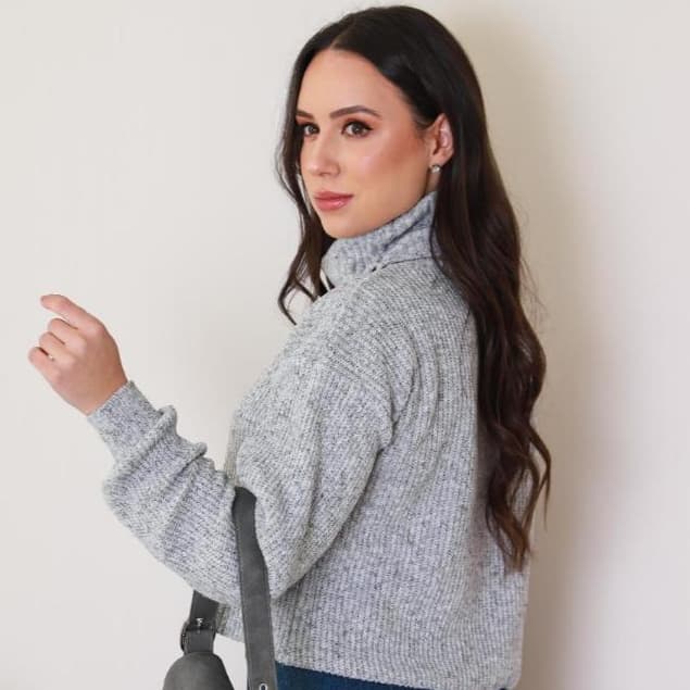 Blusa Blusinha Gola Alta Tricot Confortável Casual Dia a Dia Inverno Elegante