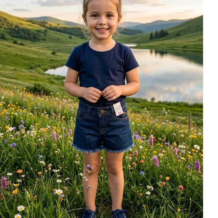 SHORT JEANS MENINA INFANTIL 4/8 COM REGULAGEM