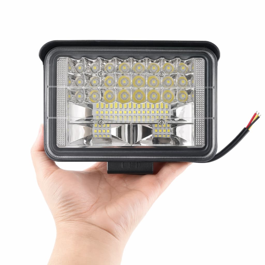 Farol Auxiliar Retangular 144w Universal Trator Jeep 12v 24v
